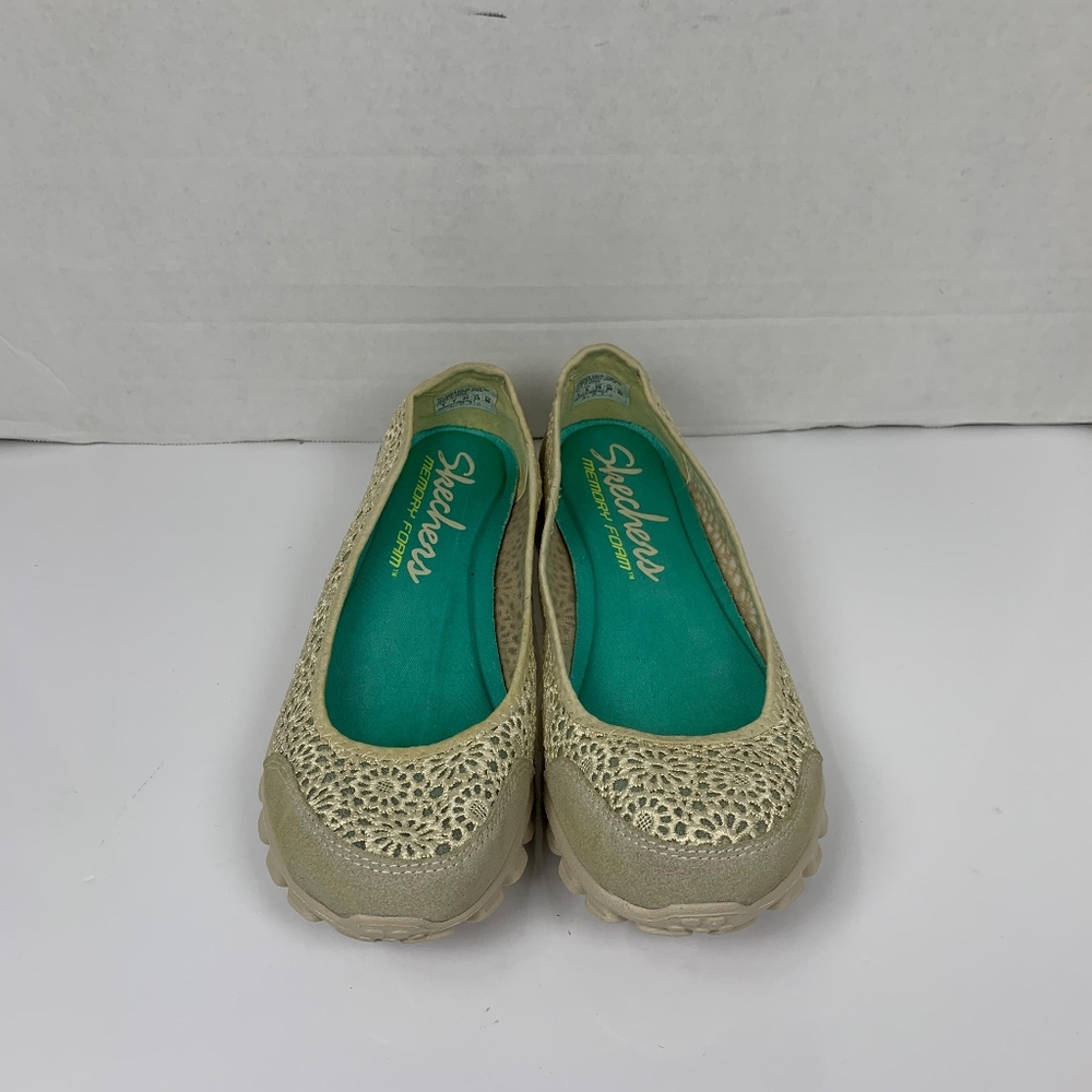 Skechers EZ Flex 2 Women's Tan Cream Sweetpea Ballet Flat Ballet Shoe  Size 9 - Picture 13 of 14